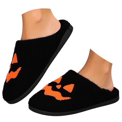 CreoQIJI Halloween Hausschuhe Damen Baumwolle Warme Drinnen Pantoffeln Flache Hause Winter Warm Cartoon Drucke Hausschuhe Schuhe Plüsch Funny Print Damen Herren Weicher Plüsch Retro Slippers CreoQIJI Halloween Hausschuhe Damen Baumwolle Warme Drinnen Pantoffeln Flache Hause Winter Warm Cartoon Drucke Hausschuhe Schuhe Plüsch Funny Print Damen Herren Weicher Plüsch Retro Slippers von CreoQIJI