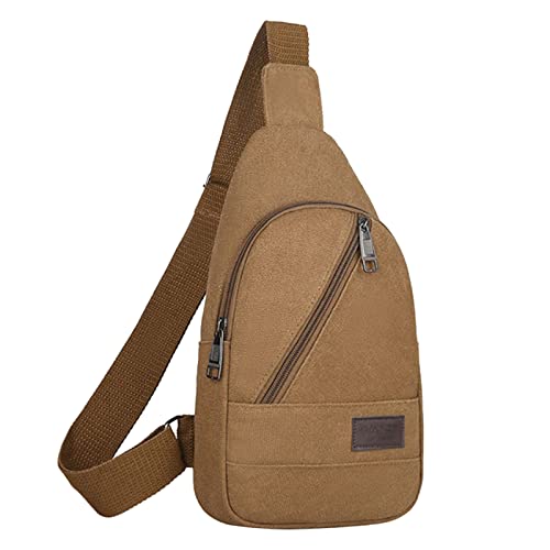 CreoQIJI Handwärmer Wiederaufladbar 2 Teile Taschen 2022 Männer Brusttasche Mode Leinwand Umhängetasche Outdoor Sports Umhängetasche Kosmetik Taschen Damen (Coffee, One Size) von CreoQIJI