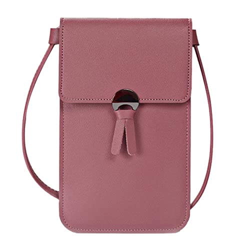 CreoQIJI Herrenhose Mit Seitlichen Taschen Crossbody-Geldbörsen für Frauen, verstellbarer Riemen, Umhängetasche mit sichtbarem Handy-Fenster, Damen, lässige Channel Taschen Damen Schwarz (A, One Size) von CreoQIJI