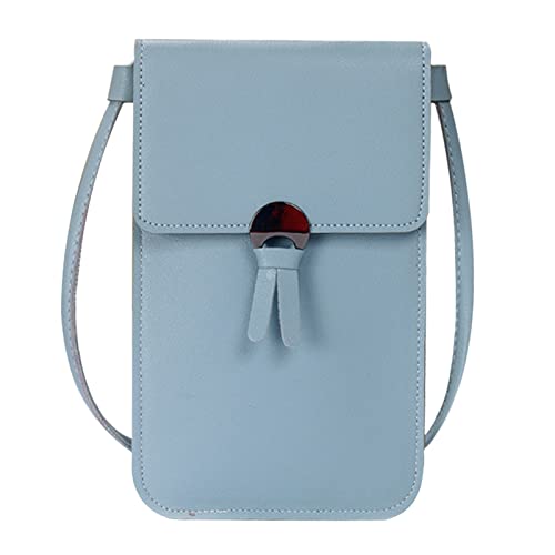 CreoQIJI Herrenhose Mit Seitlichen Taschen Crossbody-Geldbörsen für Frauen, verstellbarer Riemen, Umhängetasche mit sichtbarem Handy-Fenster, Damen, lässige Channel Taschen Damen Schwarz (C, One Size) von CreoQIJI