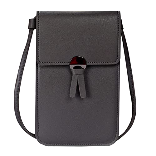 CreoQIJI Herrenhose Mit Seitlichen Taschen Crossbody-Geldbörsen für Frauen, verstellbarer Riemen, Umhängetasche mit sichtbarem Handy-Fenster, Damen, lässige Channel Taschen Damen Schwarz (D, One Size) von CreoQIJI