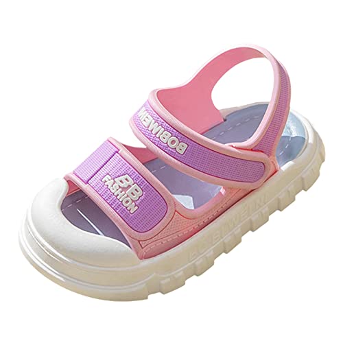 CreoQIJI Kinder 25 Kinder Sandalen Kinder Sandalen Sommer Mädchen rutschfeste weiche Sohle Cartoon Baby Sandalen Hausschuhe Sandalen Kinder 25 Neopren Kinder (Purple, 25 Toddler) von CreoQIJI