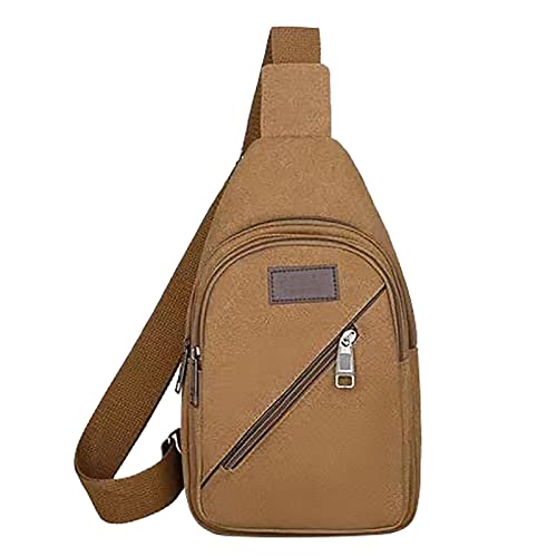 CreoQIJI Kleid Mit Taschen Knielang Herren Leinwand wasserdicht große Kapazität modische lässige Umhängetasche Zwei Taschen (Coffee, One Size) von CreoQIJI