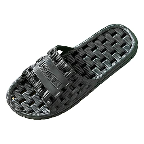 CreoQIJI Sandalen Herren 44 Schwarz Quick-Dry PVC Strandschuhe Herren 47 Couples Men Shower Room Home Non Slip Breathable Massage Soft Sole Quick Drying Slipper Comfortable Flat Shoes von CreoQIJI