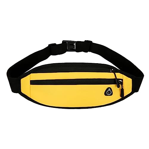 Sport Bag Mode Sport Outdoor Fanny Pack männer Und Frauen Einfarbig Große Kapazität Brust Tasche Handy Geldbörse Schultertasche Schwarz Klein (Yellow, One Size) von CreoQIJI