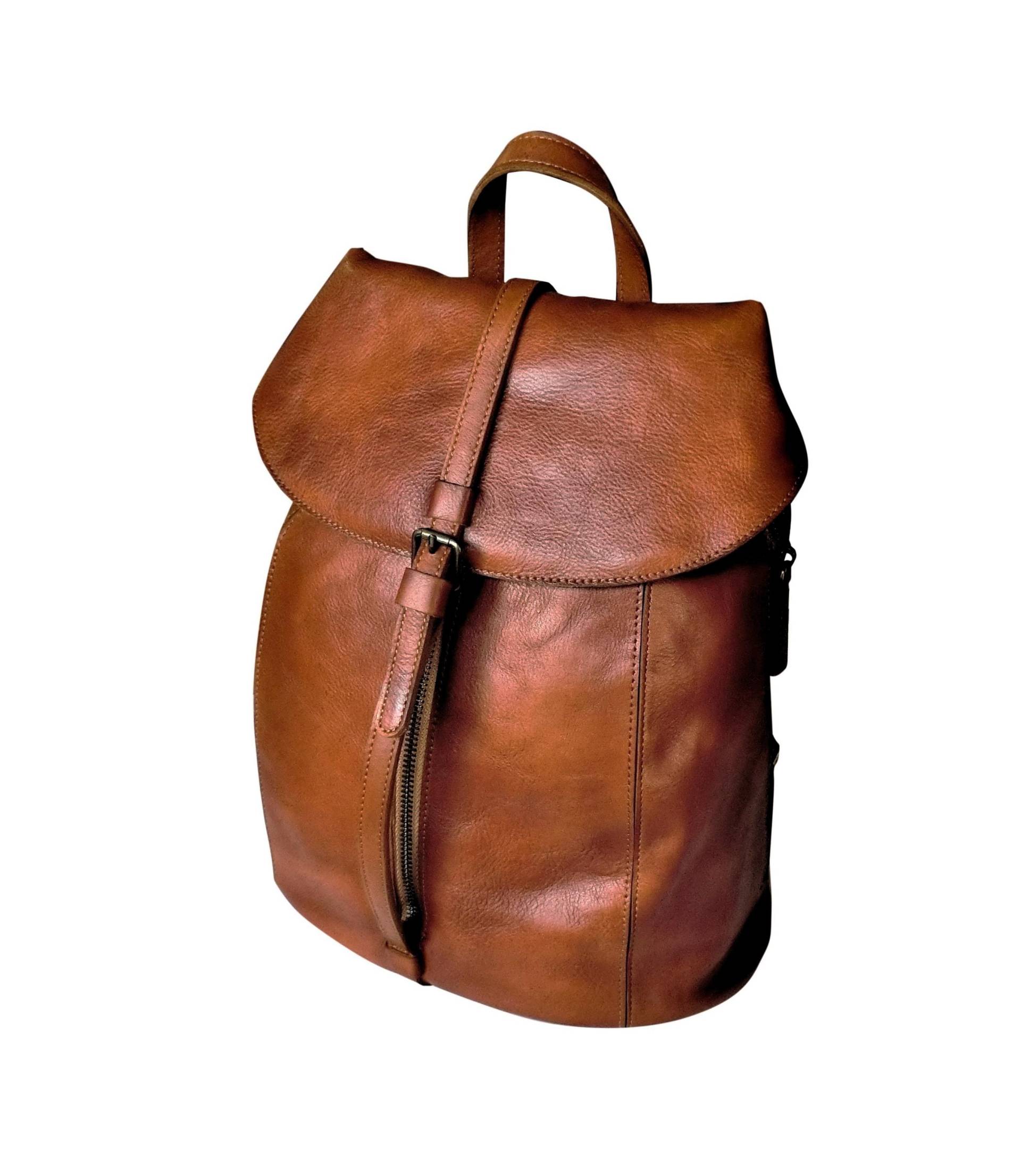 Braun Leder Arbeit Laptop Rucksack Geldbörse, Reiserucksack von CreolBags