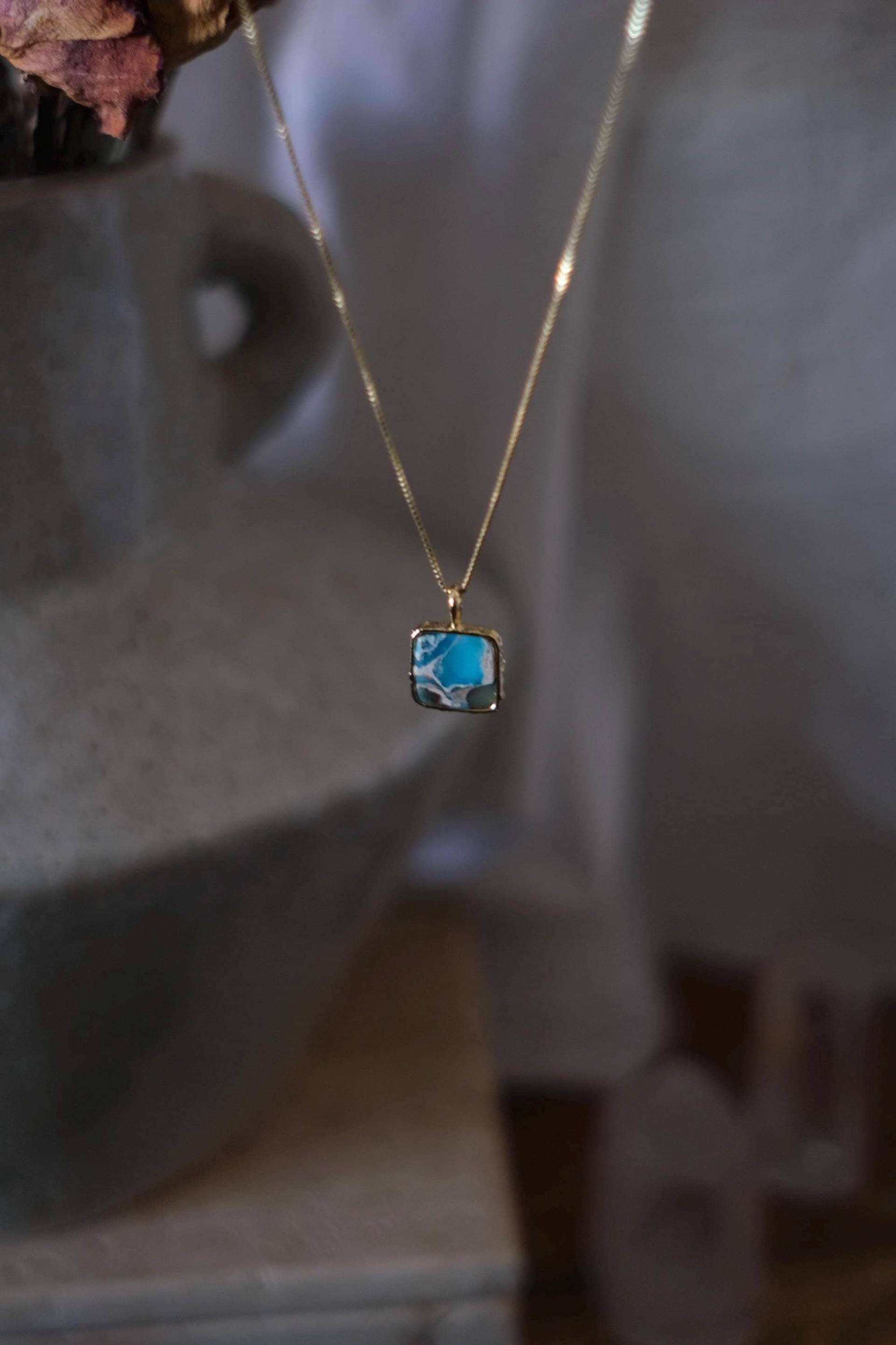 Lizenziert Tut Es Weh, Merchandise, Moosachat Schmuck, Echte Kristall Halskette, Dark Romance Buch Geschenke Für Sie, Ocean Schmuck von CreoleCharmJewellery