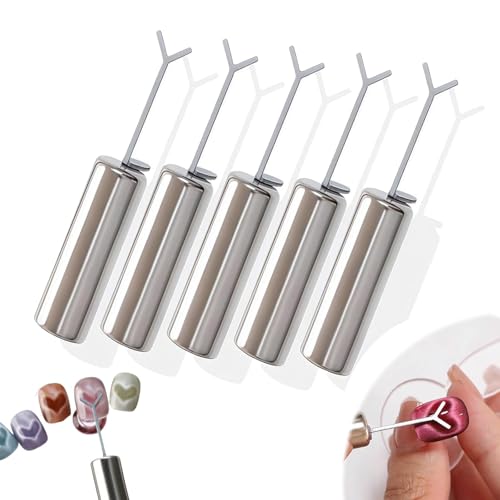 5 Pcs Heart Magnet for Cat Eye Gel Polish, DIY Manicure Kits with Y-Shaped Guide Stick, Heart Cat Eye Magnet for Nails, Suitable for Nail Art and Home Home Use (5pcs) von Crepundia