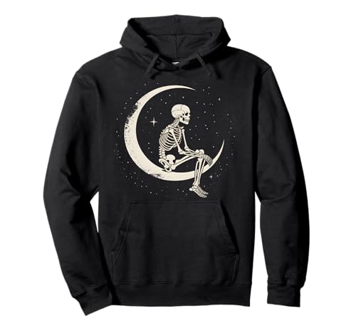 Skelett Mond Goth Halloween Kostüm Damen Mädchen Kinder Herren Pullover Hoodie von Crescent Moon Celestial Night Design Halloween