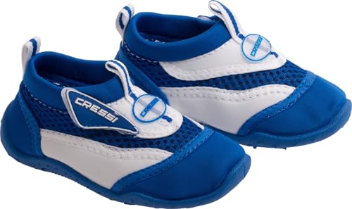 Cressi Coral Jr - Kinder Badeschuhe für Pool und Strand, Mehrfarbig (Weiß/Blau), 25 EU von CRESSI