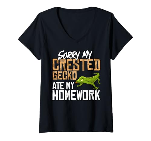 Damen Crested Gecko Geschenk Crestie Tanktop T-Shirt mit V-Ausschnitt Damen Crested Gecko Geschenk Crestie Tanktop T-Shirt mit V-Ausschnitt von Crested Gecko Crestie Gifts