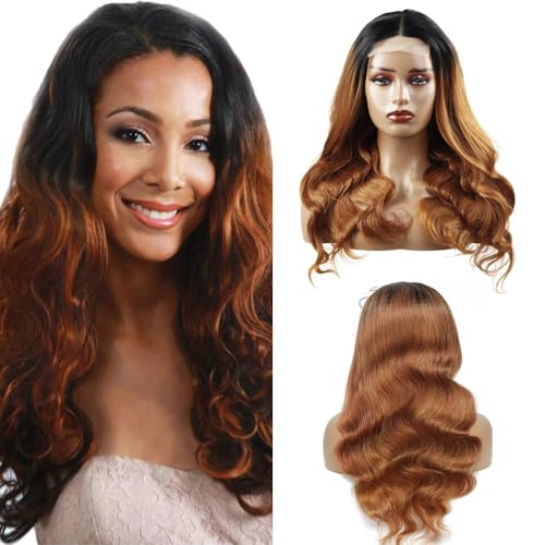 26 inch Echthaar Perücke Frauen 4x4 Transparente Spitze vorne 150% Dichte Body Wave Wig Brazilian Virgin Human Hair Wig 1b/30 Brown Wig 4x4 Lace Front Wig Human Hair von Creuost