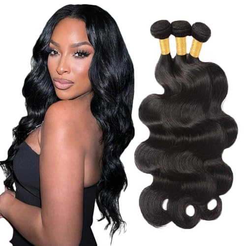 Creuost Body Wave Bundles Human Hair Extensions Echthaar haarspangen damen Menschliches Haar Brazilian Virgin Hair Weave Double Weft 1b Natural Black 3 Bundles Total 300g 14 16 18 Inch Creuost Body Wave Bundles Human Hair Extensions Echthaar haarspangen damen Menschliches Haar Brazilian Virgin Hair Weave Double Weft 1b Natural Black 3 Bundles Total 300g 14 16 18 Inch von Creuost