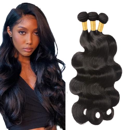 Creuost Body Wave Bundles Human Hair Extensions Echthaar haarspangen damen Menschliches Haar Brazilian Virgin Hair Weave Double Weft 1b Natural Black 3 Bundles Total 300g 20 22 24 Zoll Creuost Body Wave Bundles Human Hair Extensions Echthaar haarspangen damen Menschliches Haar Brazilian Virgin Hair Weave Double Weft 1b Natural Black 3 Bundles Total 300g 20 22 24 Zoll von Creuost
