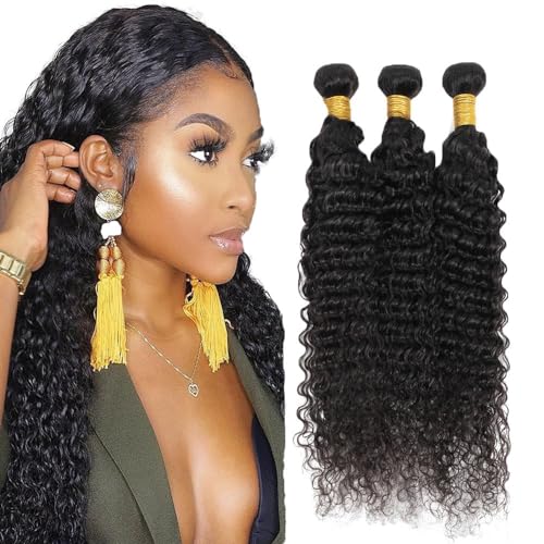 Creuost Deep Wave Bundles Human Hair Extensions Echthaar haarspangen damen Menschliches Haar Brazilian Virgin Hair Weave Double Weft 1b Natural Black 3 Bundles Total 300g 20 22 24 Zoll Creuost Deep Wave Bundles Human Hair Extensions Echthaar haarspangen damen Menschliches Haar Brazilian Virgin Hair Weave Double Weft 1b Natural Black 3 Bundles Total 300g 20 22 24 Zoll von Creuost