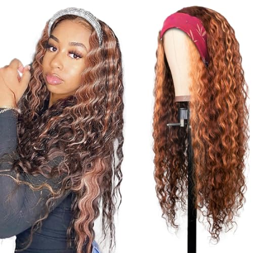 Creuost Deep Wave HeadBand Wig Human Hair Wig menschliches Haar Unprocessed Brazilian Virgin Hair p4/30 Highlight Brown 150% Dichte Natürliche brasilianische Perücken For Women 26 Zoll Creuost Deep Wave HeadBand Wig Human Hair Wig menschliches Haar Unprocessed Brazilian Virgin Hair p4/30 Highlight Brown 150% Dichte Natürliche brasilianische Perücken For Women 26 Zoll von Creuost