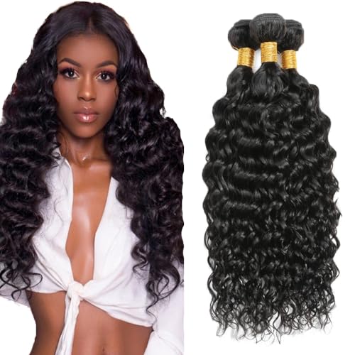 Creuost Water Wave Human Hair Bundles Menschliches Haar Brasilianisches Echthaar #1B Natural Black Brazilian Virgin Hair Extensions Weave 3 Bundles Total 300g für Young Frauen 22 24 26 Zoll Creuost Water Wave Human Hair Bundles Menschliches Haar Brasilianisches Echthaar #1B Natural Black Brazilian Virgin Hair Extensions Weave 3 Bundles Total 300g für Young Frauen 22 24 26 Zoll von Creuost