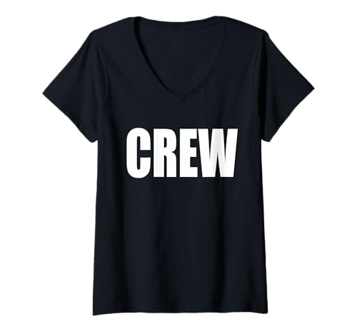 Damen Crew Uniform – Für Veranstaltungsmitarbeiter, Bühnenarbeiter & Tech Crew T-Shirt mit V-Ausschnitt Damen Crew Uniform – Für Veranstaltungsmitarbeiter, Bühnenarbeiter & Tech Crew T-Shirt mit V-Ausschnitt von Crew Event Staff Uniforms