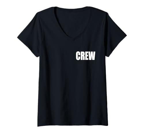 Damen Crew Uniform – Für Veranstaltungsmitarbeiter, Bühnenarbeiter & Tech Crew T-Shirt mit V-Ausschnitt Damen Crew Uniform – Für Veranstaltungsmitarbeiter, Bühnenarbeiter & Tech Crew T-Shirt mit V-Ausschnitt von Crew Event Staff Uniforms