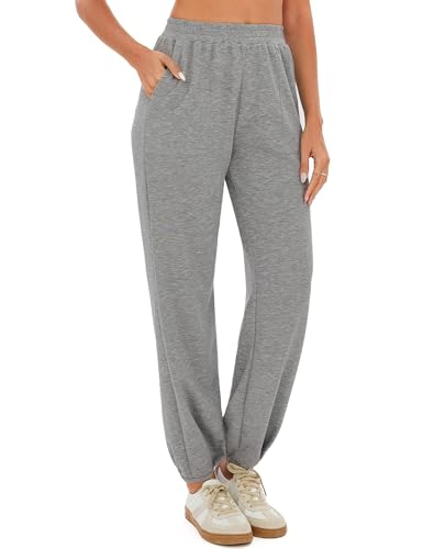 Crewhpo Freizeithose Damen Jogginghose Lang mit Taschen Hose Einfarbige für Frauen Sweathose Trainingshose Sporthose für Frauen Sport von Crewhpo
