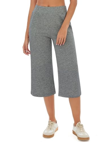 Crewhpo Jogginghose Damen 3/4 Lang Freizeithose High Waist mit Taschen Einfarbige Sporthose Locker für Frauen Sweathose Trainingshose Yogahose für Sommer Crewhpo Jogginghose Damen 3/4 Lang Freizeithose High Waist mit Taschen Einfarbige Sporthose Locker für Frauen Sweathose Trainingshose Yogahose für Sommer von Crewhpo