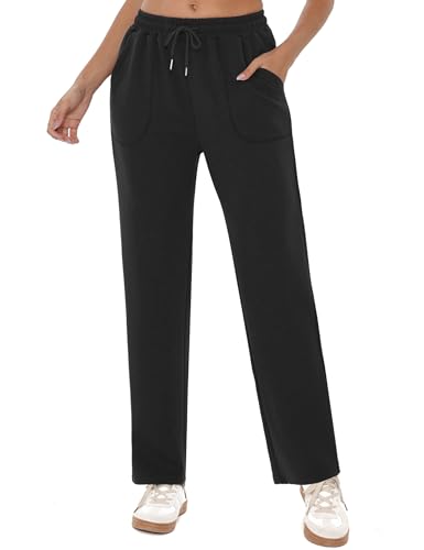 Crewhpo Jogginghose Damen Sporthose Lang Trainingshose Sweathose High Waist Sweatpants Laufhose Gerade Freizeithose für Jogging Sport Yoga Gym von Crewhpo