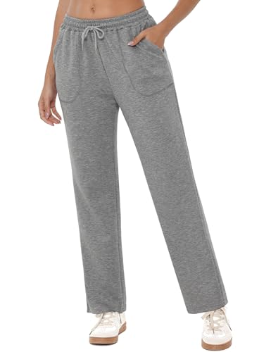 Crewhpo Jogginghose Damen Sporthose Lang Trainingshose Sweathose High Waist Sweatpants Laufhose Gerade Freizeithose für Jogging Sport Yoga Gym von Crewhpo