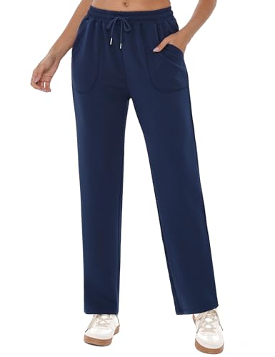 Crewhpo Jogginghose Damen Sporthose Lang Trainingshose Sweathose High Waist Sweatpants Laufhose Gerade Freizeithose für Jogging Sport Yoga Gym von Crewhpo