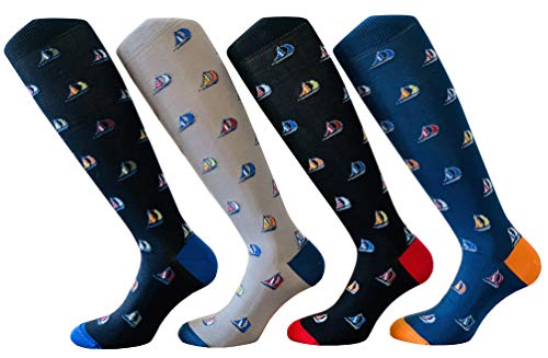 4 Paar langen Herren-Socken aus frischer Baumwolle, Einheitsgröße (Kombination 4) von CriCri Socks