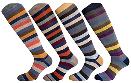 4 Paar langen Herren-Socken aus warmer Baumwolle, Einheitsgröße (Kombination 5) von CriCri Socks