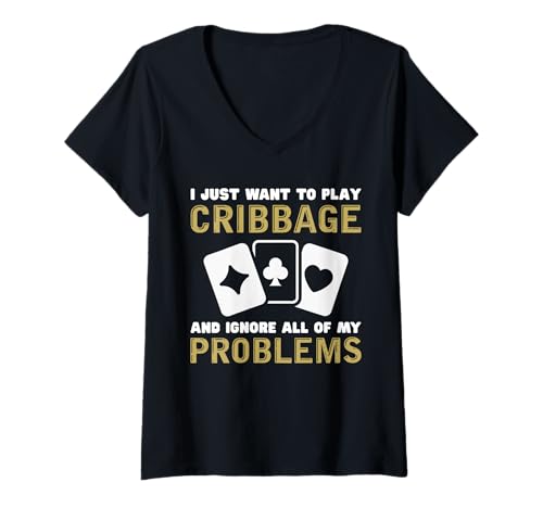 Damen Spielen Sie Cribbage Fun Humor Design T-Shirt mit V-Ausschnitt Damen Spielen Sie Cribbage Fun Humor Design T-Shirt mit V-Ausschnitt von Cribbage Enthusiast Designs