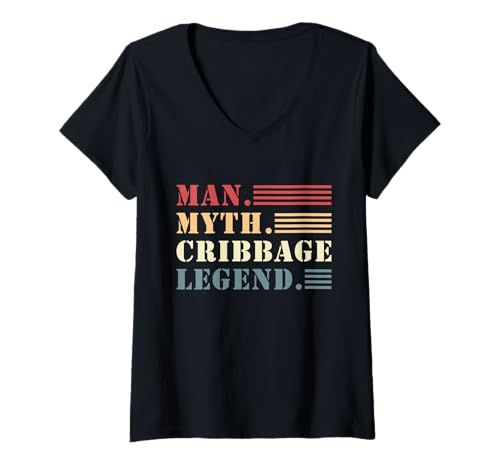 Damen Kribbage, Motiv: Mythos Mann, Legende T-Shirt mit V-Ausschnitt Damen Kribbage, Motiv: Mythos Mann, Legende T-Shirt mit V-Ausschnitt von Cribbage Enthusiasts Club