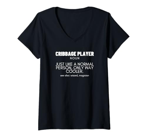 Damen Cribbage Player Definition Proud Lustiges Cribbage T-Shirt mit V-Ausschnitt Damen Cribbage Player Definition Proud Lustiges Cribbage T-Shirt mit V-Ausschnitt von Cribbage Gifts And Cribbage Boards Unique Designs