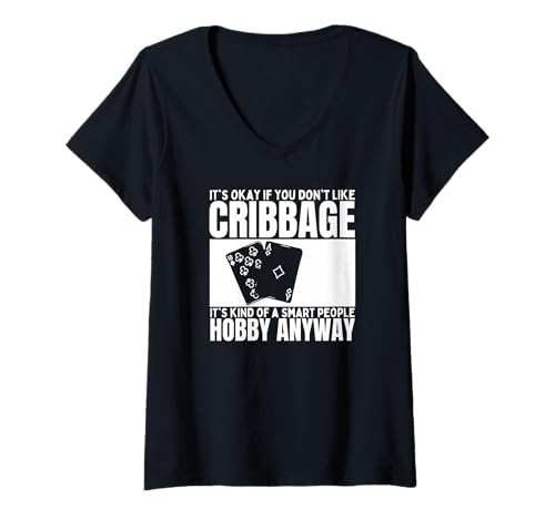Damen Cribbage is for Smart People Lustiger Cribbage Player T-Shirt mit V-Ausschnitt Damen Cribbage is for Smart People Lustiger Cribbage Player T-Shirt mit V-Ausschnitt von Cribbage Gifts And Cribbage Boards Unique Designs
