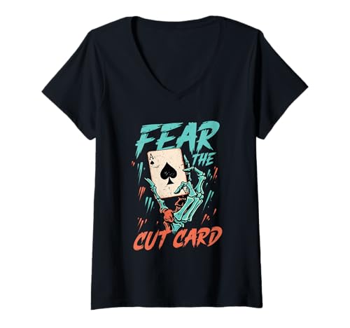 Damen Cribbage Fear The Cut Card T-Shirt mit V-Ausschnitt Damen Cribbage Fear The Cut Card T-Shirt mit V-Ausschnitt von Cribbage Karten-Brettspiel