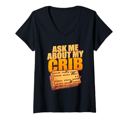 Damen Cribbage T-Shirt mit V-Ausschnitt Damen Cribbage T-Shirt mit V-Ausschnitt von Cribbage Karten-Brettspiel