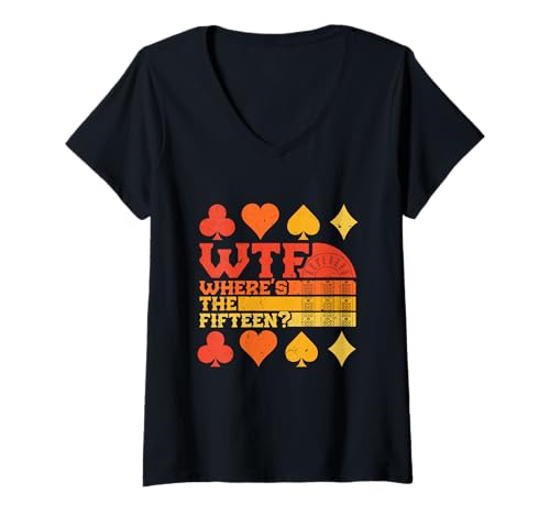 Damen Cribbage Where's The Fifteen? T-Shirt mit V-Ausschnitt Damen Cribbage Where's The Fifteen? T-Shirt mit V-Ausschnitt von Cribbage Karten-Brettspiel