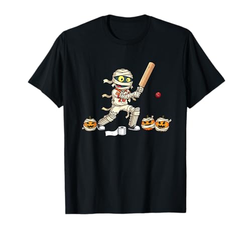Lustiges Cricket-Mumien-Kürbis-Halloween-Kinder-Herren/Damen T-Shirt Lustiges Cricket-Mumien-Kürbis-Halloween-Kinder-Herren/Damen T-Shirt von Cricket Lovers Cute Halloween Outfits for Boy Girl