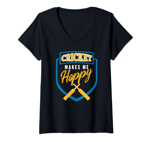 Damen Cricket Bringt Freude Und Spaß Ins Leben Lustiger Humor T-Shirt mit V-Ausschnitt Damen Cricket Bringt Freude Und Spaß Ins Leben Lustiger Humor T-Shirt mit V-Ausschnitt von Cricket Spieler Und Glückliche Fans