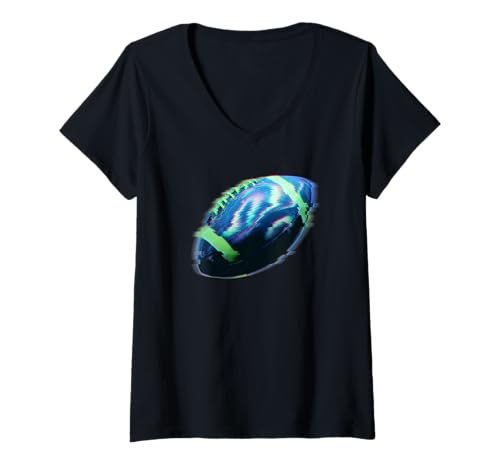 Damen Cricketball Sports Tech futuristischer Waporwave-Stil T-Shirt mit V-Ausschnitt Damen Cricketball Sports Tech futuristischer Waporwave-Stil T-Shirt mit V-Ausschnitt von CricketCore