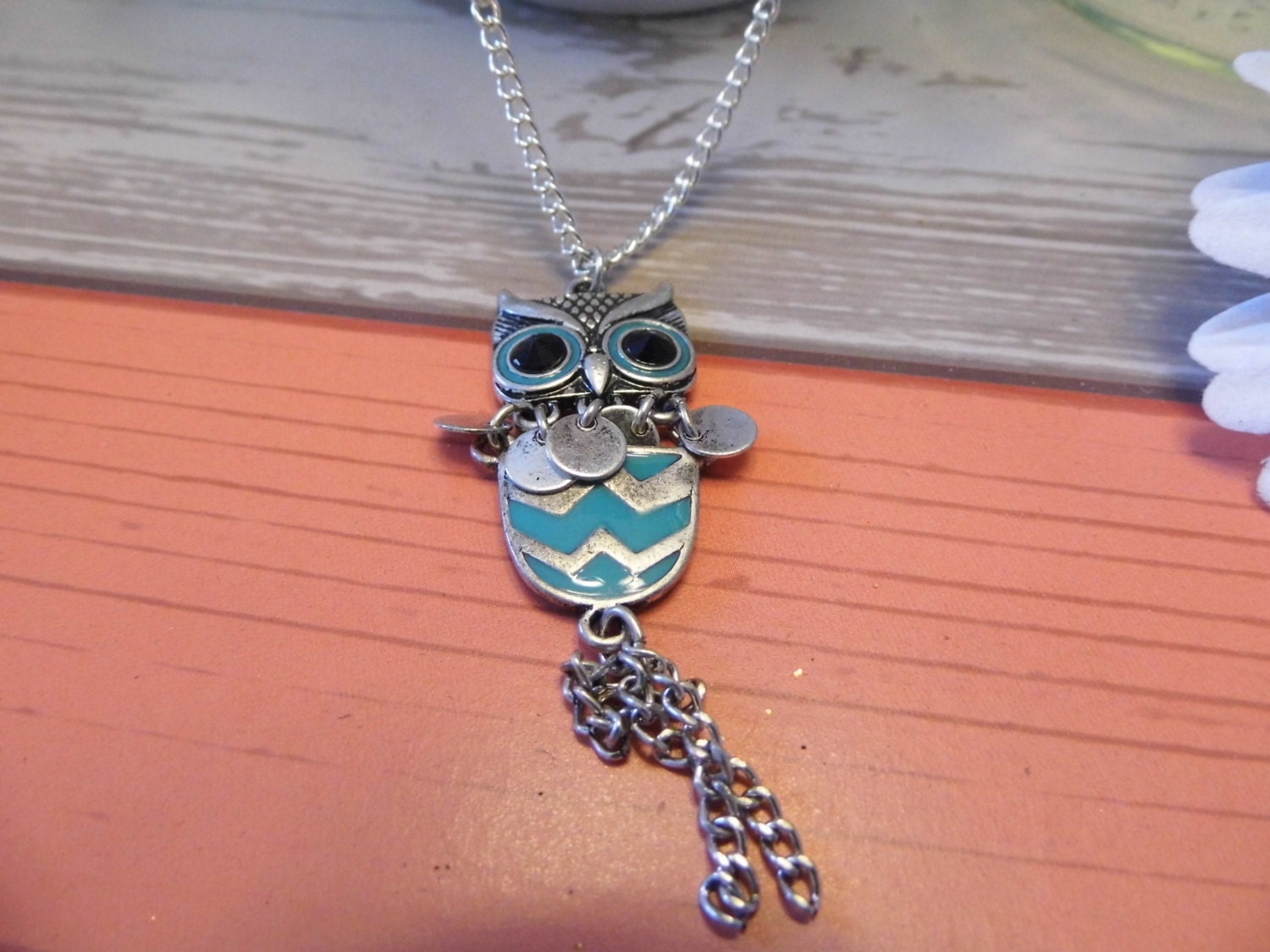 Chevron Eule Halskette von CricketGigglesGifts