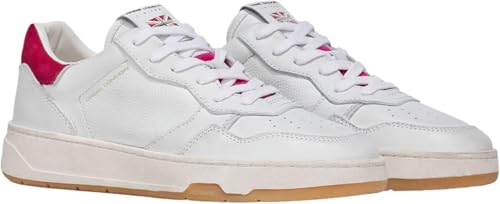 Crime London, Timeless Low Top, Sneaker aus Leder, modisch, Weiß Fuchsia, 38 EU Crime London, Timeless Low Top, Sneaker aus Leder, modisch, Weiß Fuchsia, 38 EU von Crime London