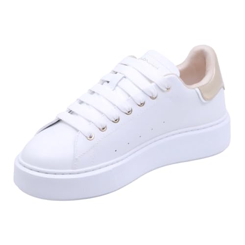 Crime London Damen-Sneaker 27705 aus weißem Leder, Weißgold., 40 EU von Crime London