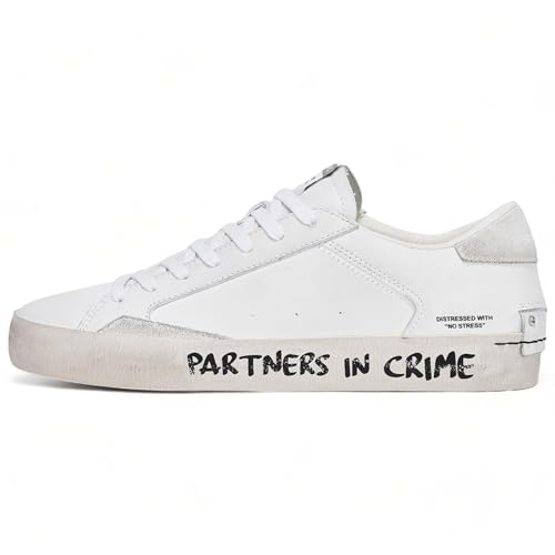 Crime London Distressed Vintage White Sneakers, Weiß, 45 EU von Crime London