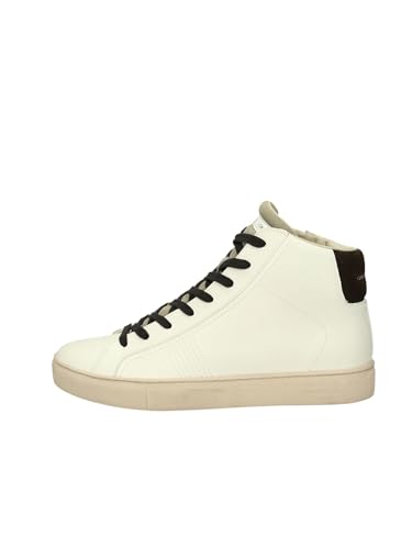 Crime London Essential High 18950 Herren-Sneaker aus weißem Leder, Weiß, 44 EU von Crime London