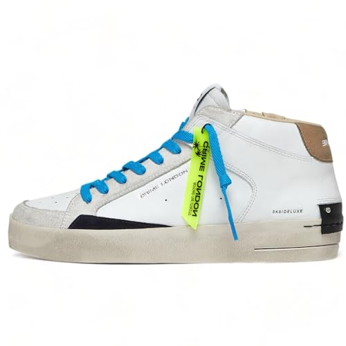 Crime London Sk8 Deluxe Mid Sky Blue Sneakers, weiß, 43 EU von Crime London