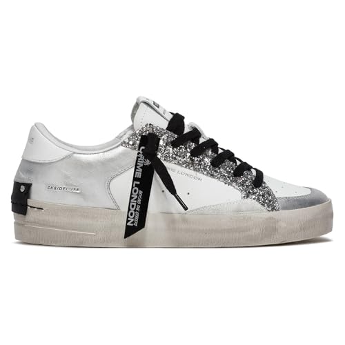 Crime SK8 DELUXE 26102pp5 bianco glitter argento bianco glitter argento/37 von Crime London