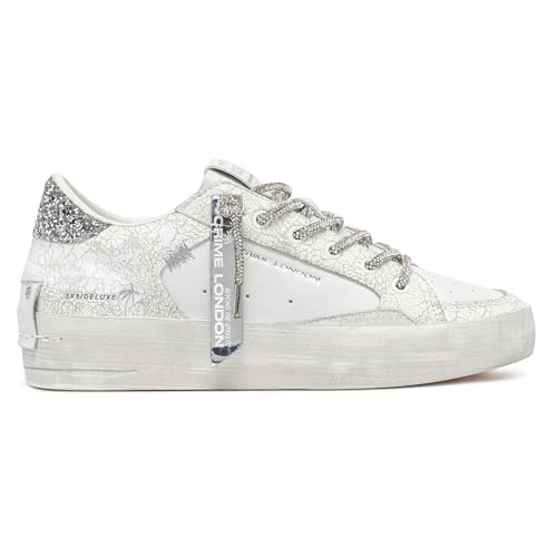Sneaker donna Crime London Sk8 Deluxe heel in pelle white DS25CR05 20132PP7.10 39 von Crime London