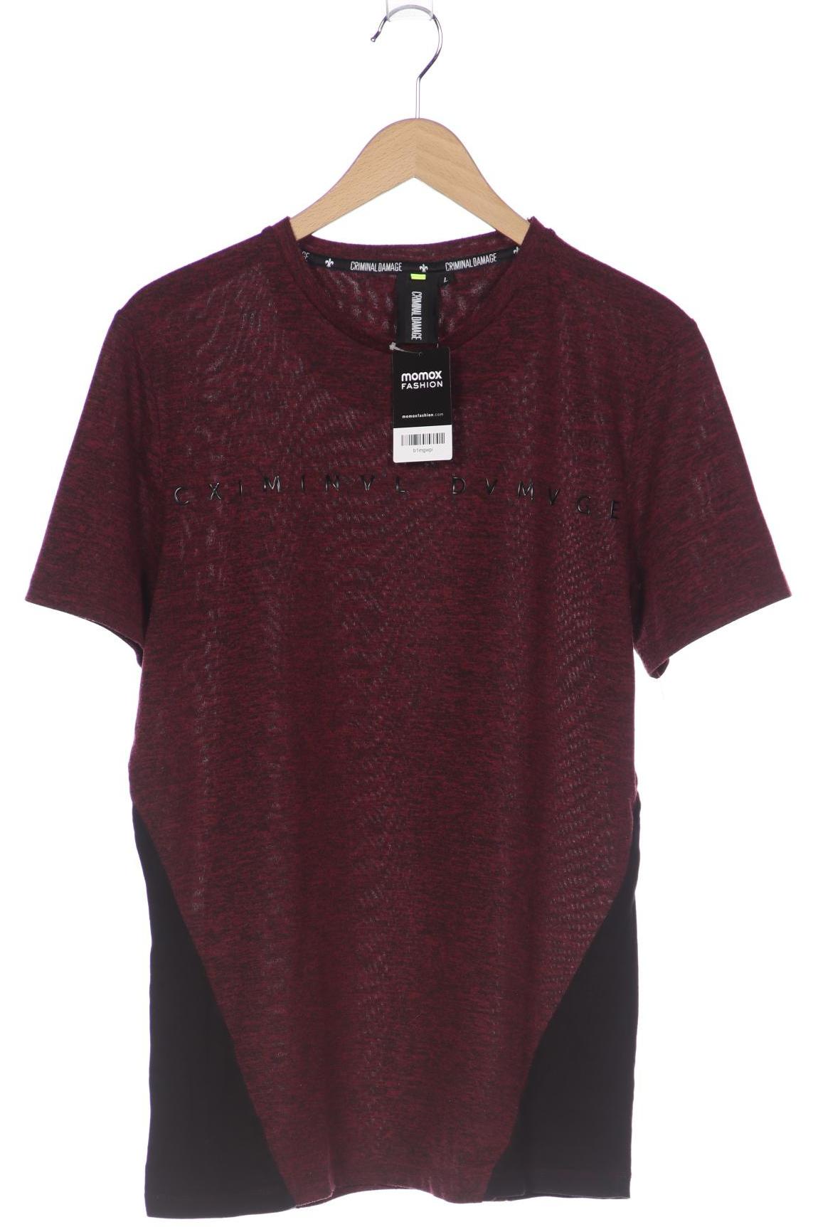 Criminal Damage Herren T-Shirt, bordeaux von Criminal Damage