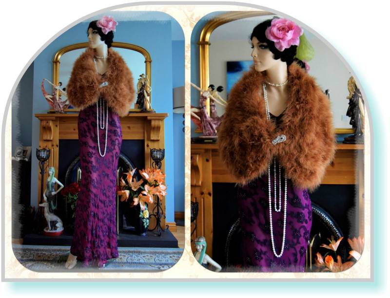 1930Er Jahre Seide Maxi Kleid Flapper Abendkleid Sheer Purple Downton Abtei Stage Hollywood Goddess Größe 36 von CrimsonQueens